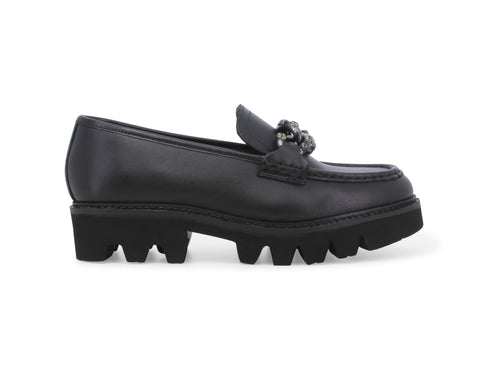 Melluso Mocassini Donna Moda Suola Carrarmato Tomaia Pelle Nera K36027W-247158